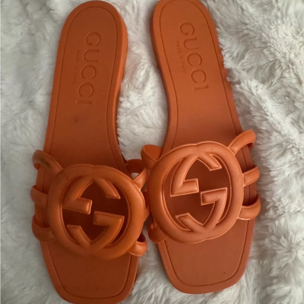 Gucci Interlocking Orange GG Sandals